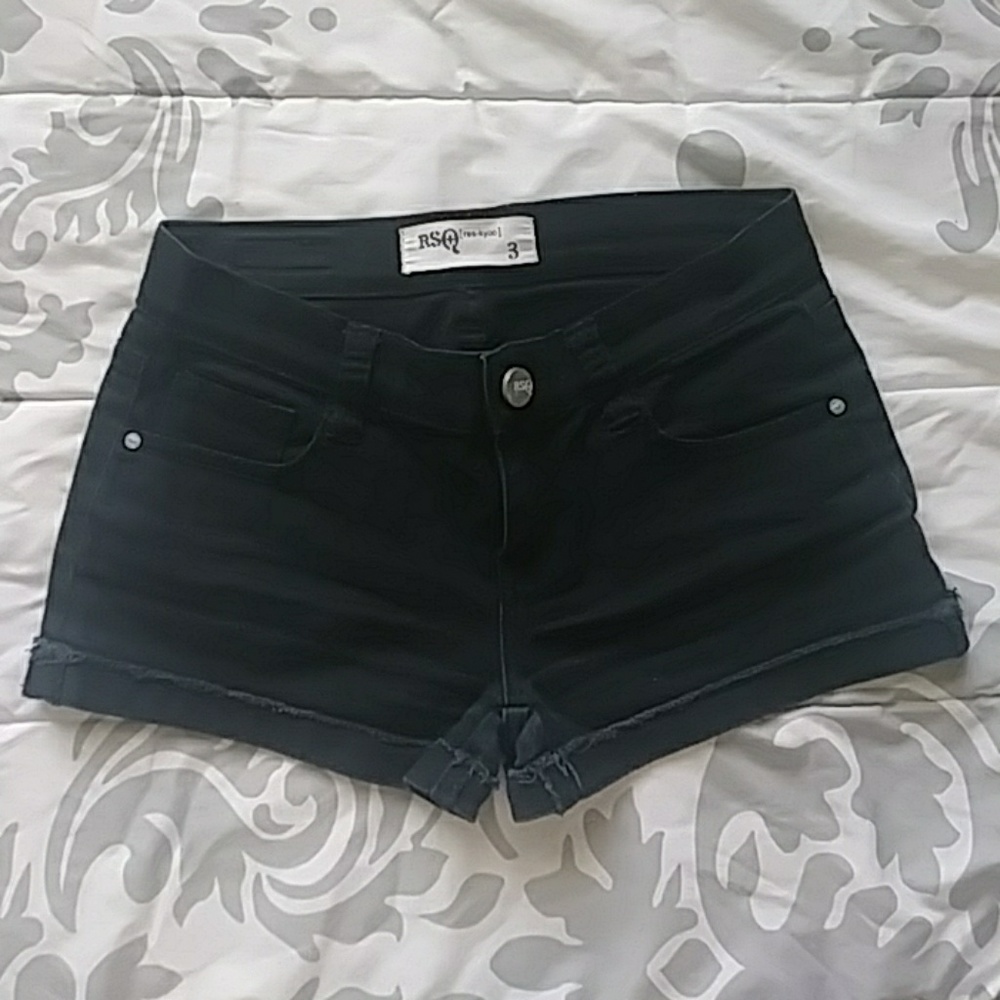 Black jean shorts
